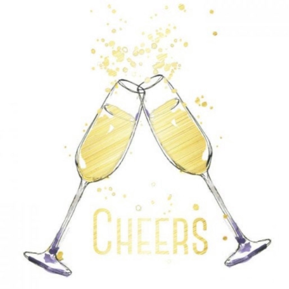 "Cheers" metallic temporary tattoo-pack of 10